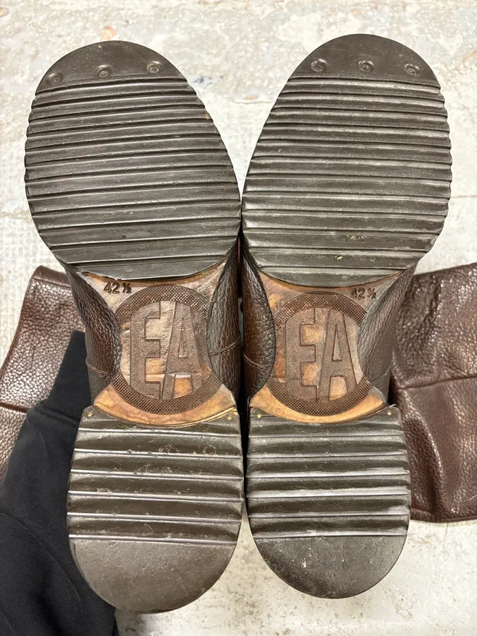 Emporio Armani Brown Ankle Leather Boots eOUkebD 4