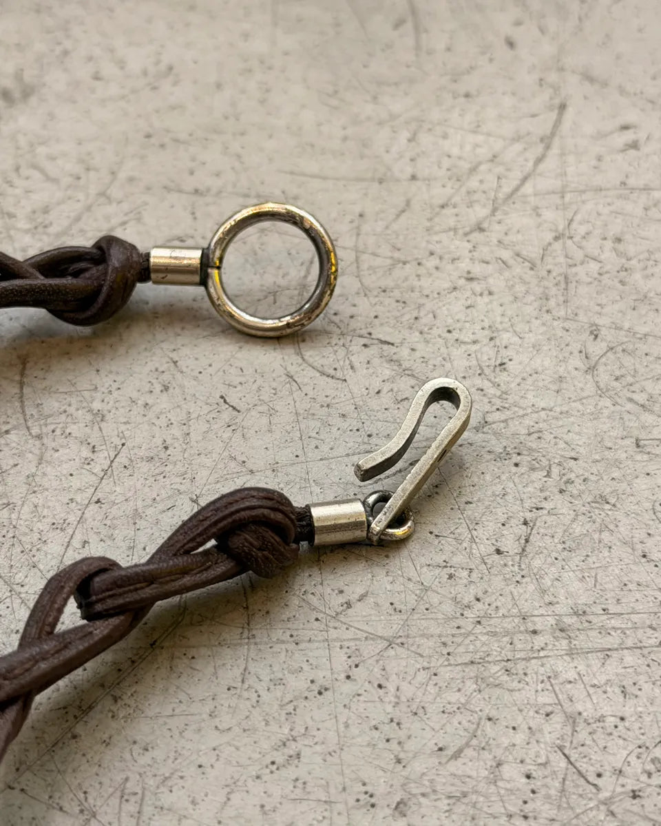 Emporio Armani Brown Leather Cross 3D Hardware Necklace BktoJvT 8