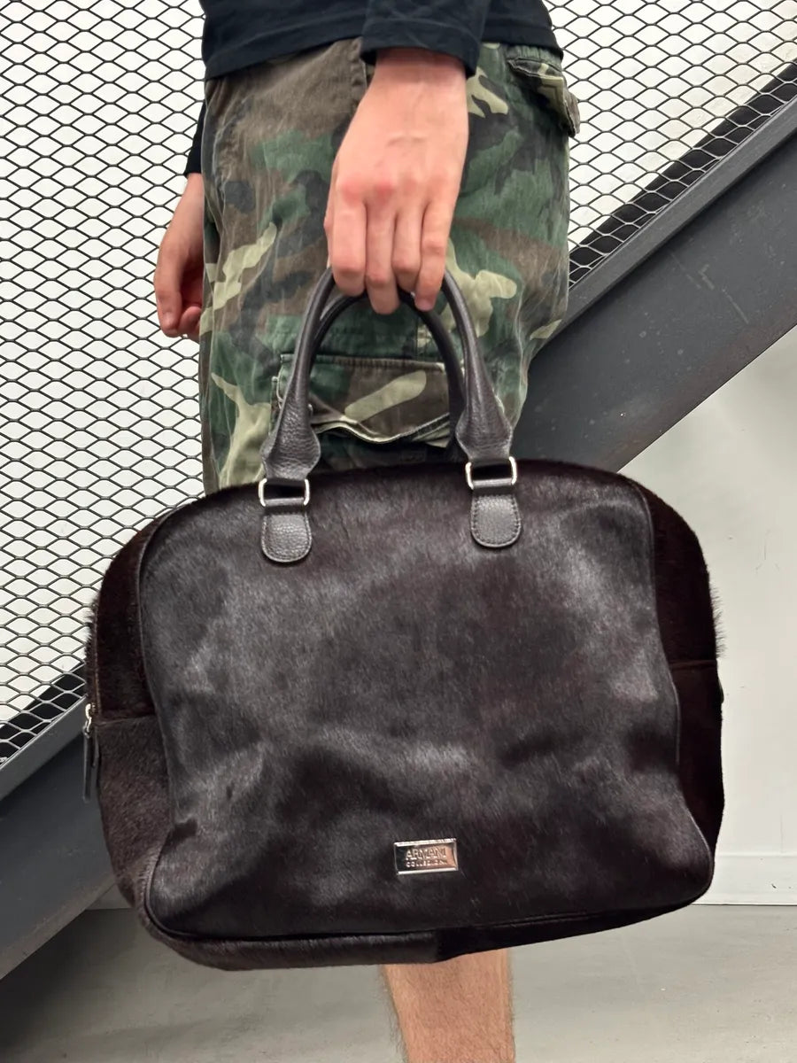Emporio Armani Brown Pony-Hair Handle Bag MwxLwIV 1