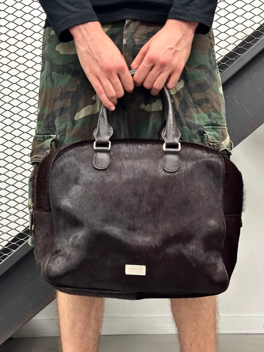 Emporio Armani Brown Pony-Hair Handle Bag MwxLwIV 0