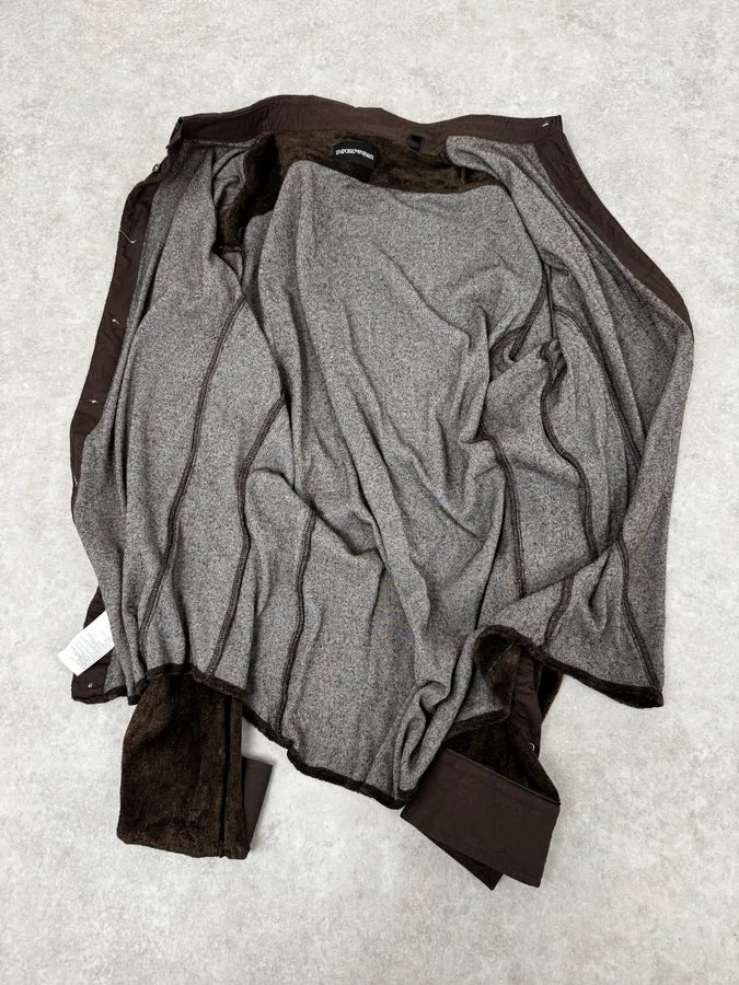 Emporio Armani Brown Velvet Cozy Shirt FNTdaOL 6