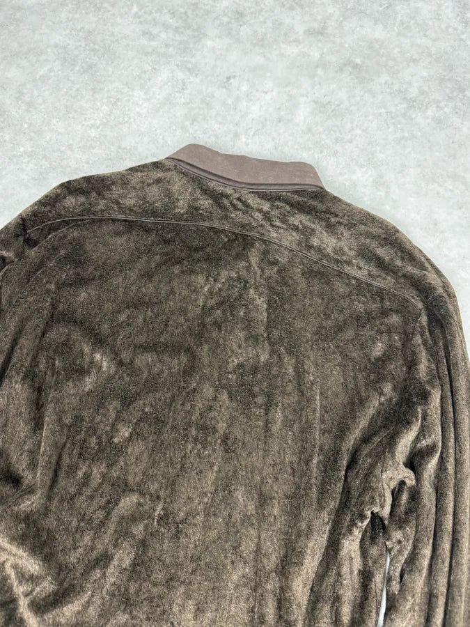 Emporio Armani Brown Velvet Cozy Shirt FNTdaOL 5