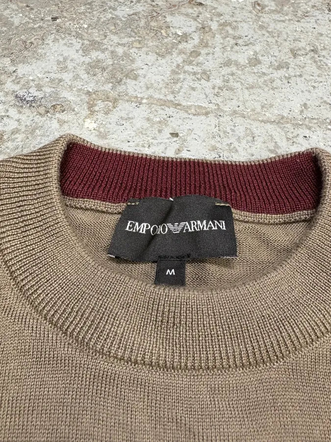 Emporio Armani Camel Structural Contemporary Sweater (S/M) SnpSWkd 8