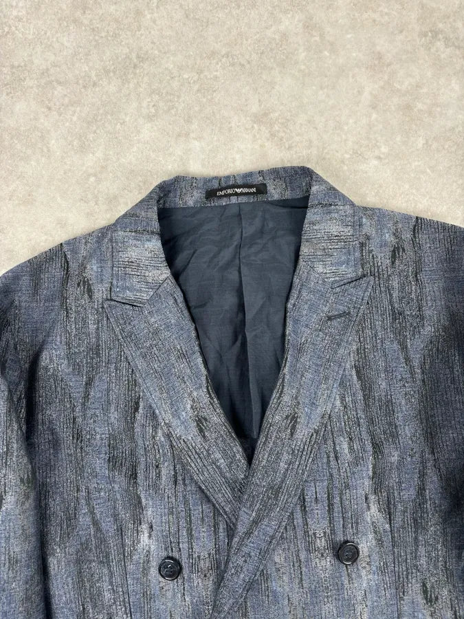 AW2019 Emporio Armani Double-Breasted Metallic Textured Blazer Jacket VsnQFlB 3