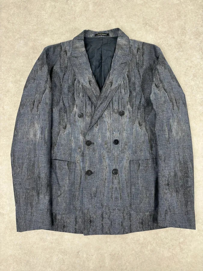 AW2019 Emporio Armani Double-Breasted Metallic Textured Blazer Jacket VsnQFlB 0