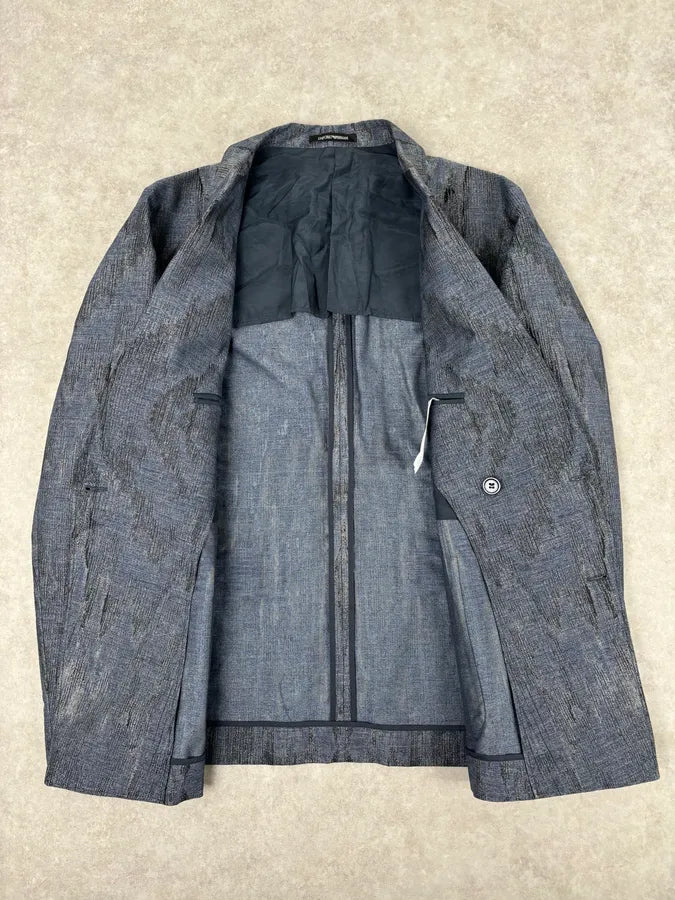 AW2019 Emporio Armani Double-Breasted Metallic Textured Blazer Jacket VsnQFlB 6