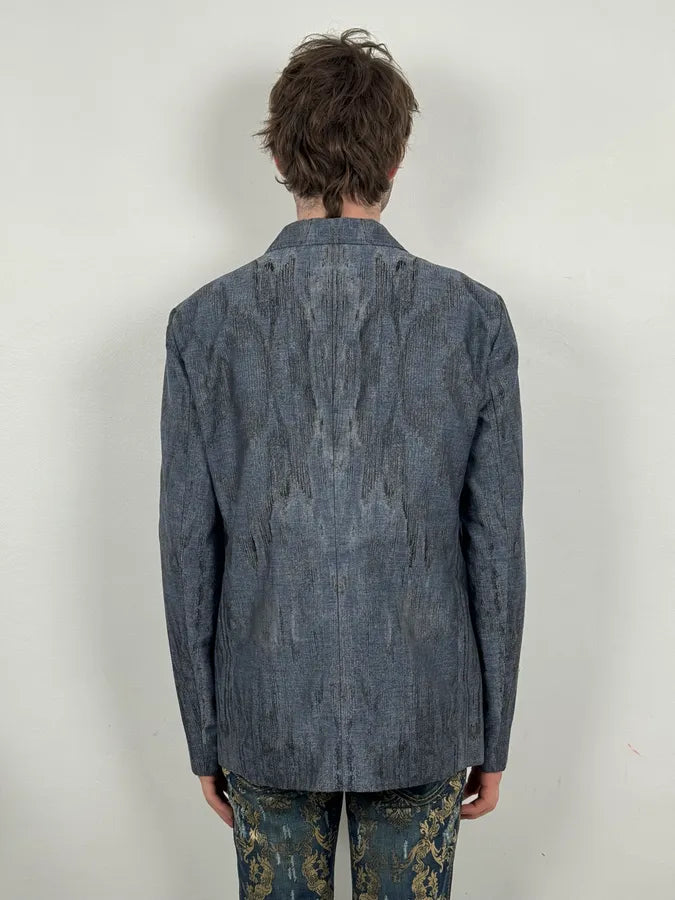 AW2019 Emporio Armani Double-Breasted Metallic Textured Blazer Jacket VsnQFlB 2