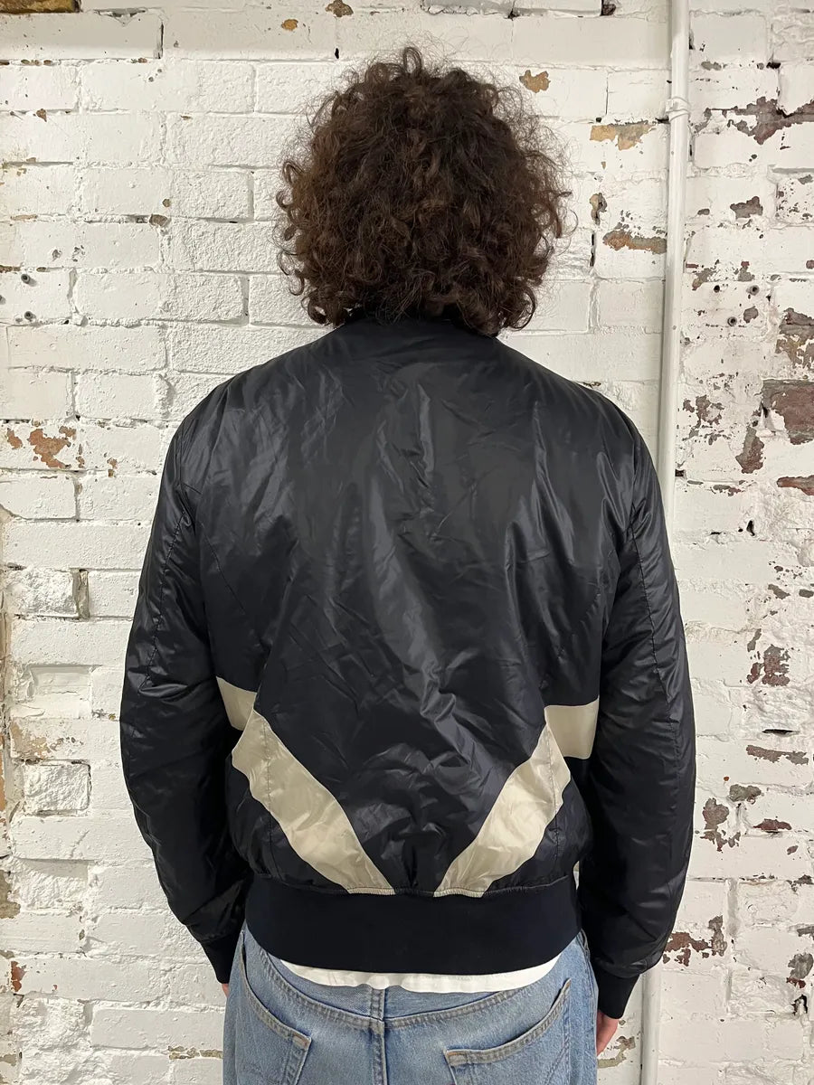 Emporio Armani Cream Stripes Black Windbreaker Bomber Jacket sgLHKhv 2