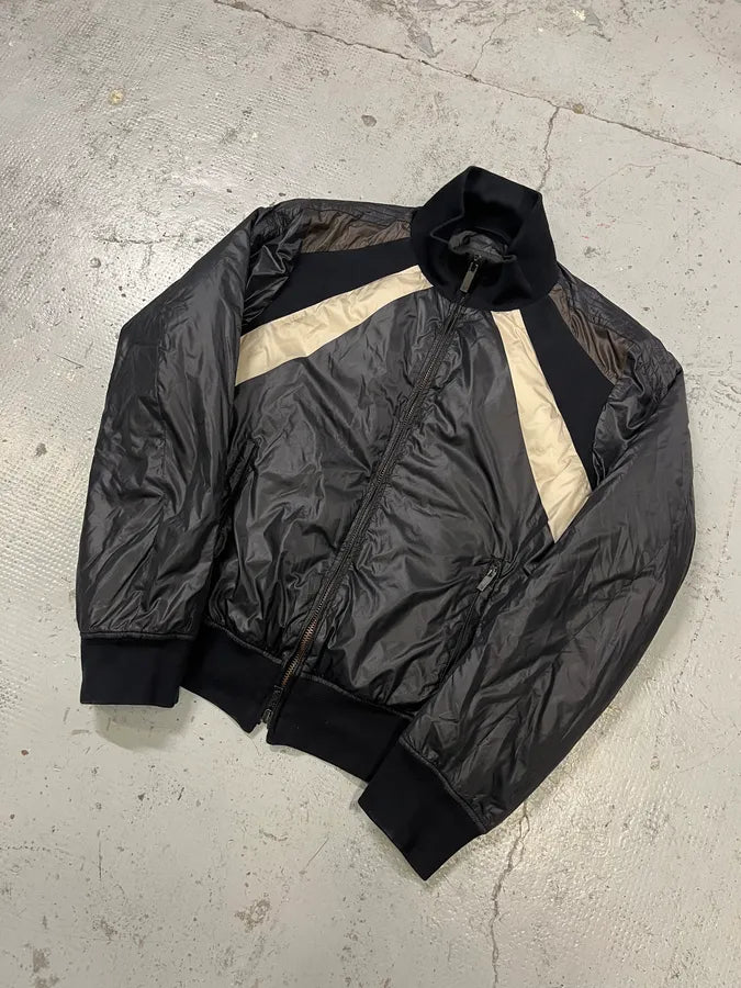 Emporio Armani Cream Stripes Black Windbreaker Bomber Jacket sgLHKhv 3