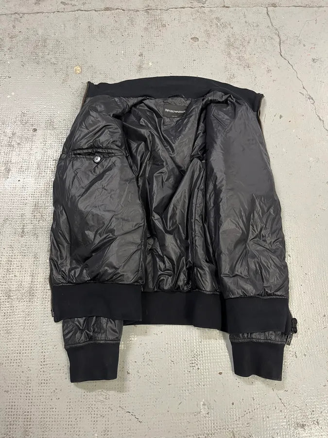 Emporio Armani Cream Stripes Black Windbreaker Bomber Jacket sgLHKhv 8