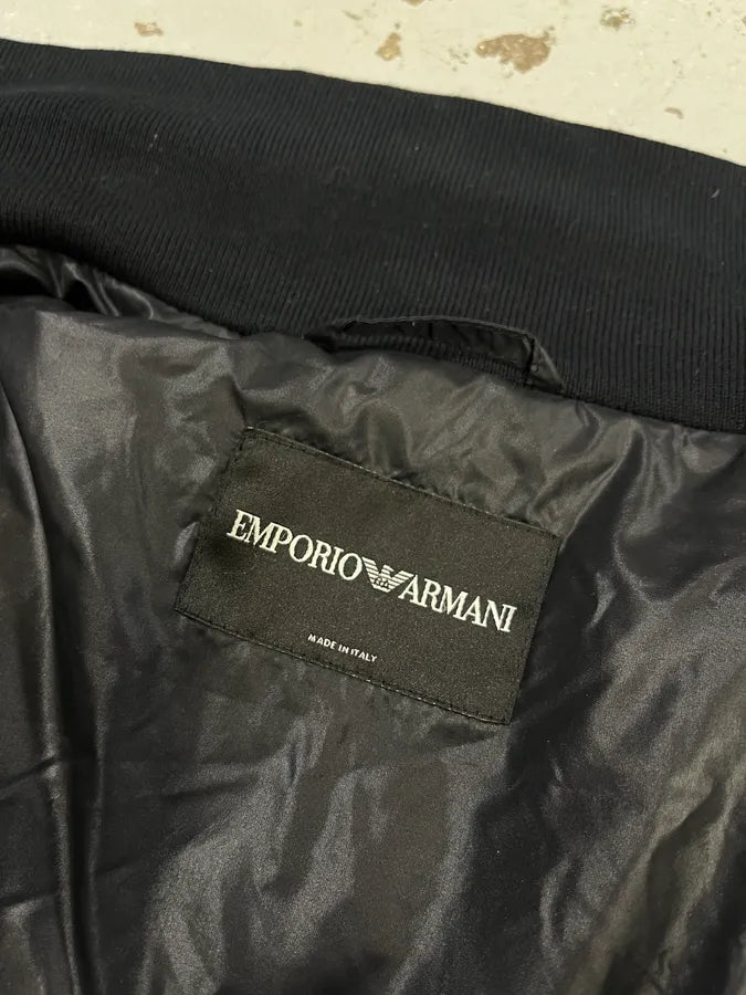 Emporio Armani Cream Stripes Black Windbreaker Bomber Jacket sgLHKhv 9