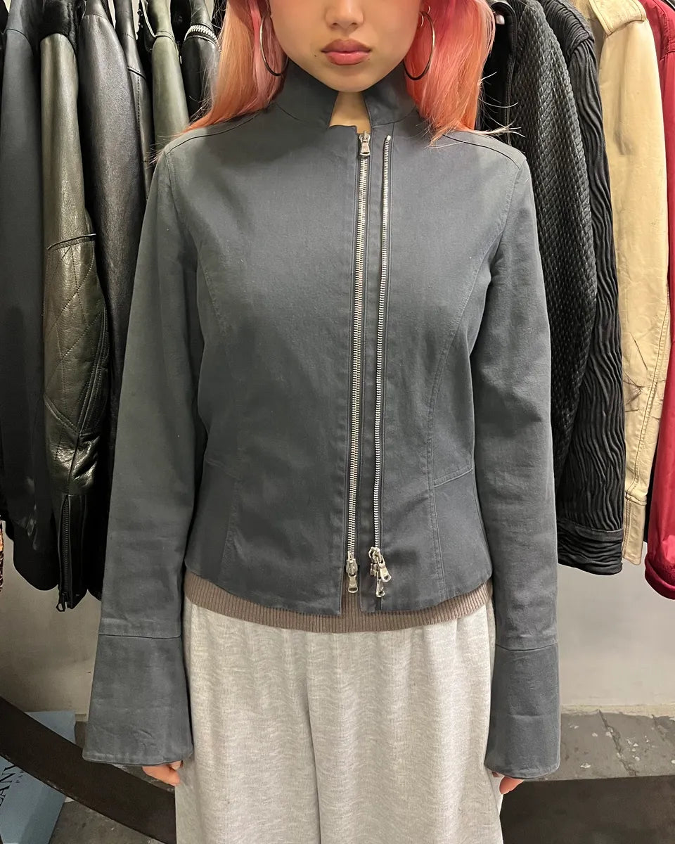 Emporio Armani Dark Grey Double Zip Jacket nXZqgAw 1
