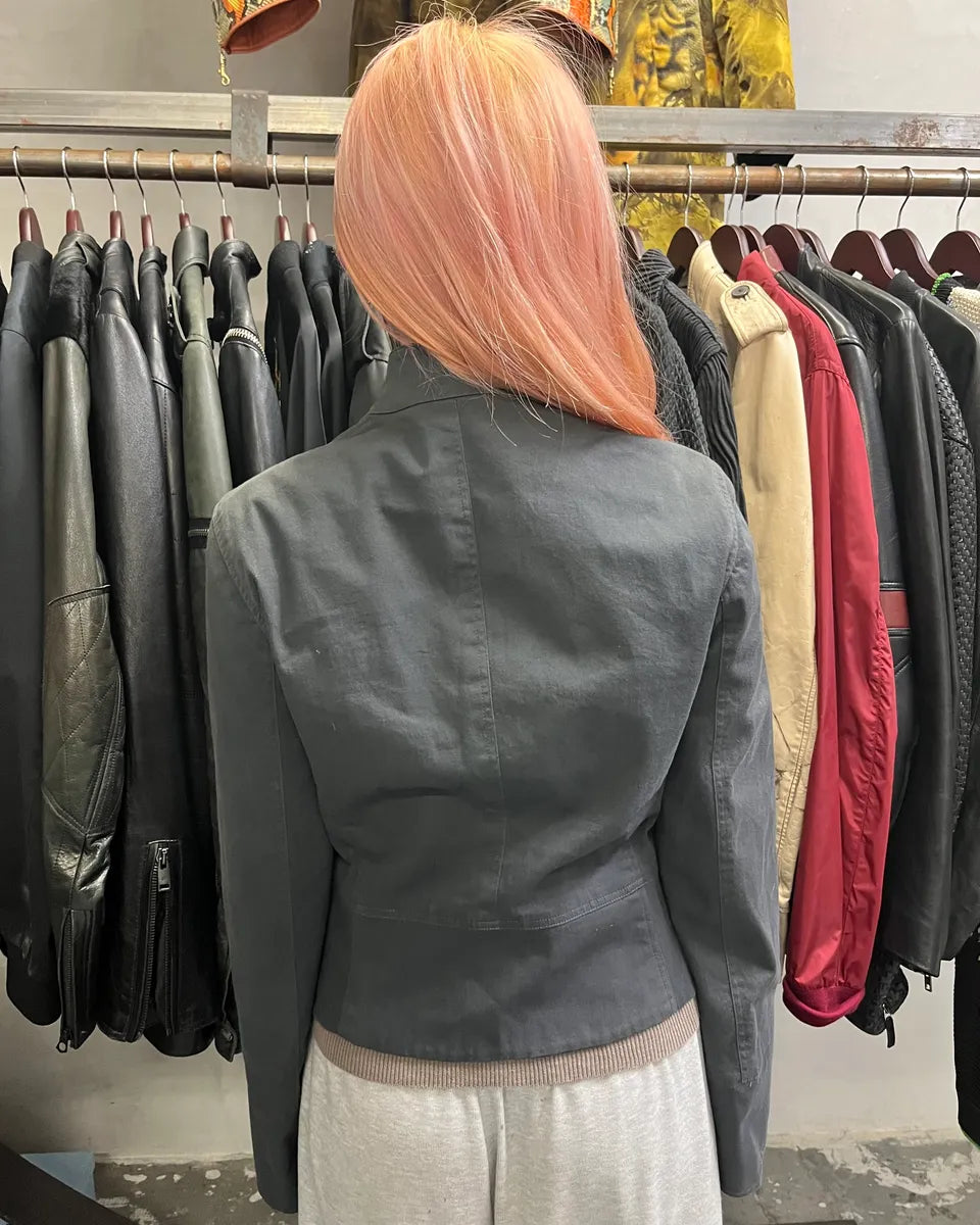 Emporio Armani Dark Grey Double Zip Jacket nXZqgAw 2