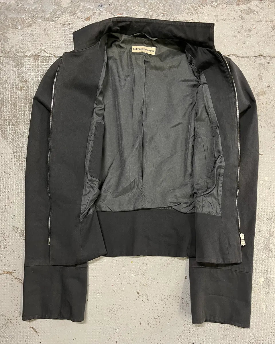 Emporio Armani Dark Grey Double Zip Jacket nXZqgAw 7