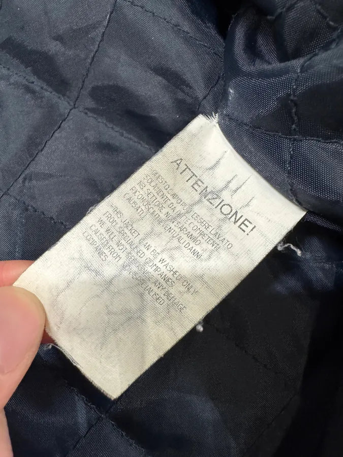 Emporio Armani Distressed Green Black Leather Jacket (XS) 13