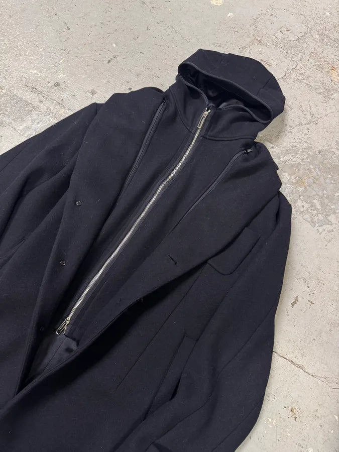 AW2017 Emporio Armani Double Layer Black Wool Jacket zTrETyJ 1