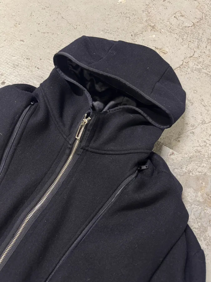 AW2017 Emporio Armani Double Layer Black Wool Jacket zTrETyJ 2