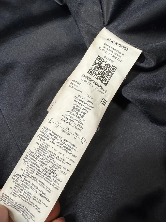 AW2017 Emporio Armani Double Layer Black Wool Jacket zTrETyJ 6