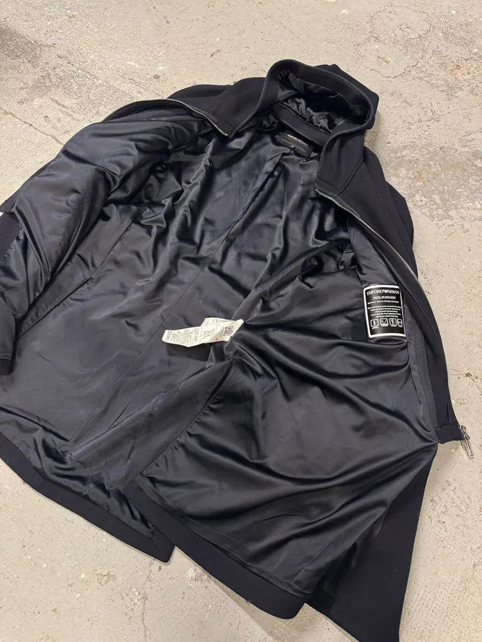 AW2017 Emporio Armani Double Layer Black Wool Jacket zTrETyJ 7