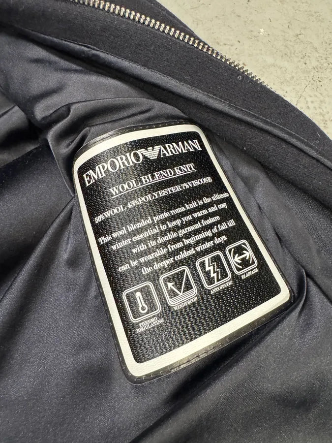 AW2017 Emporio Armani Double Layer Black Wool Jacket zTrETyJ 8