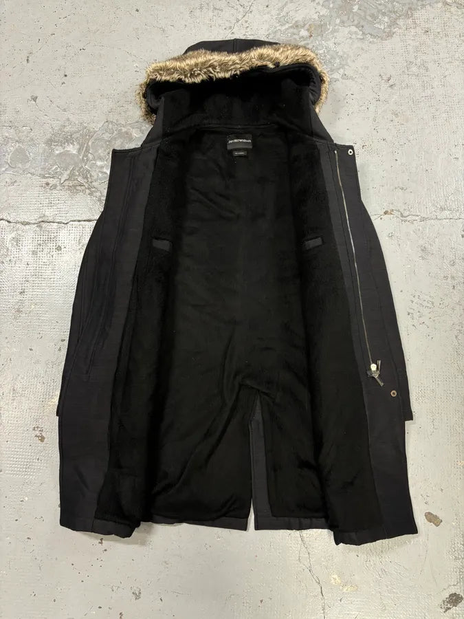 AW2013 Emporio Armani Hooded Long Black Jacket COPaHfi 7