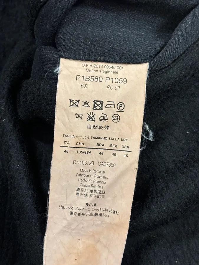 AW2013 Emporio Armani Hooded Long Black Jacket COPaHfi 11