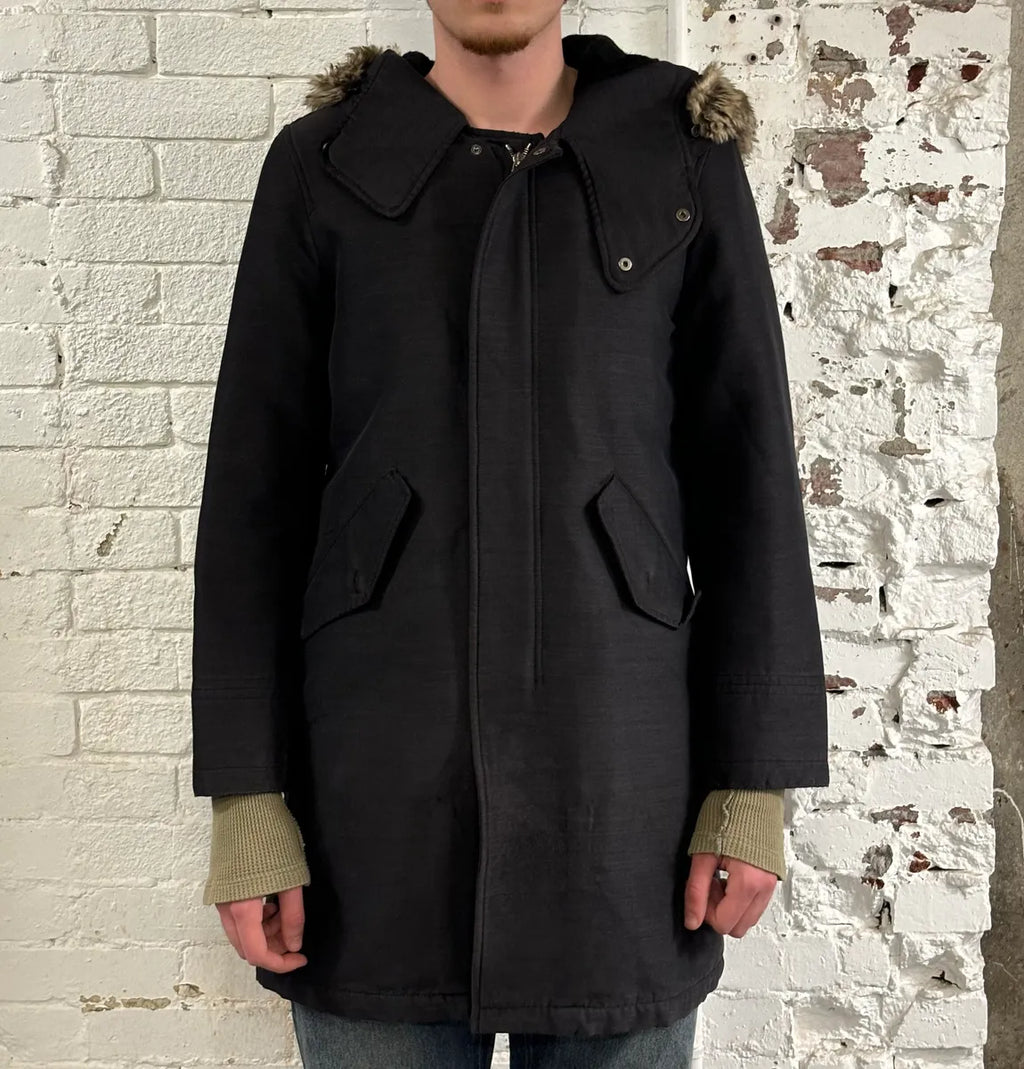 AW2013 Emporio Armani Hooded Long Black Jacket COPaHfi 1