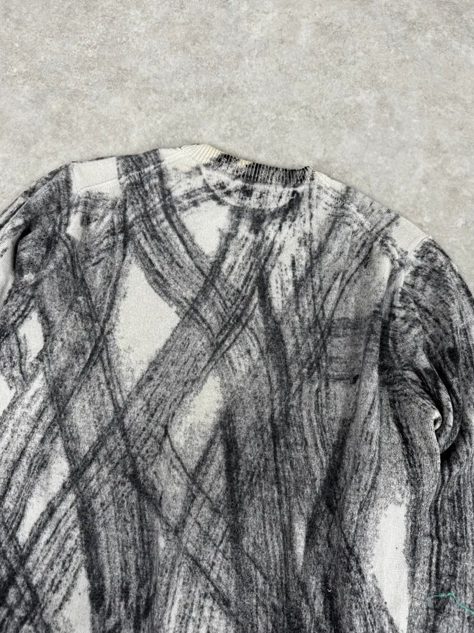 AW2011 Emporio Armani White & Grey Abstract Pattern Sweater rAFvuqV 6