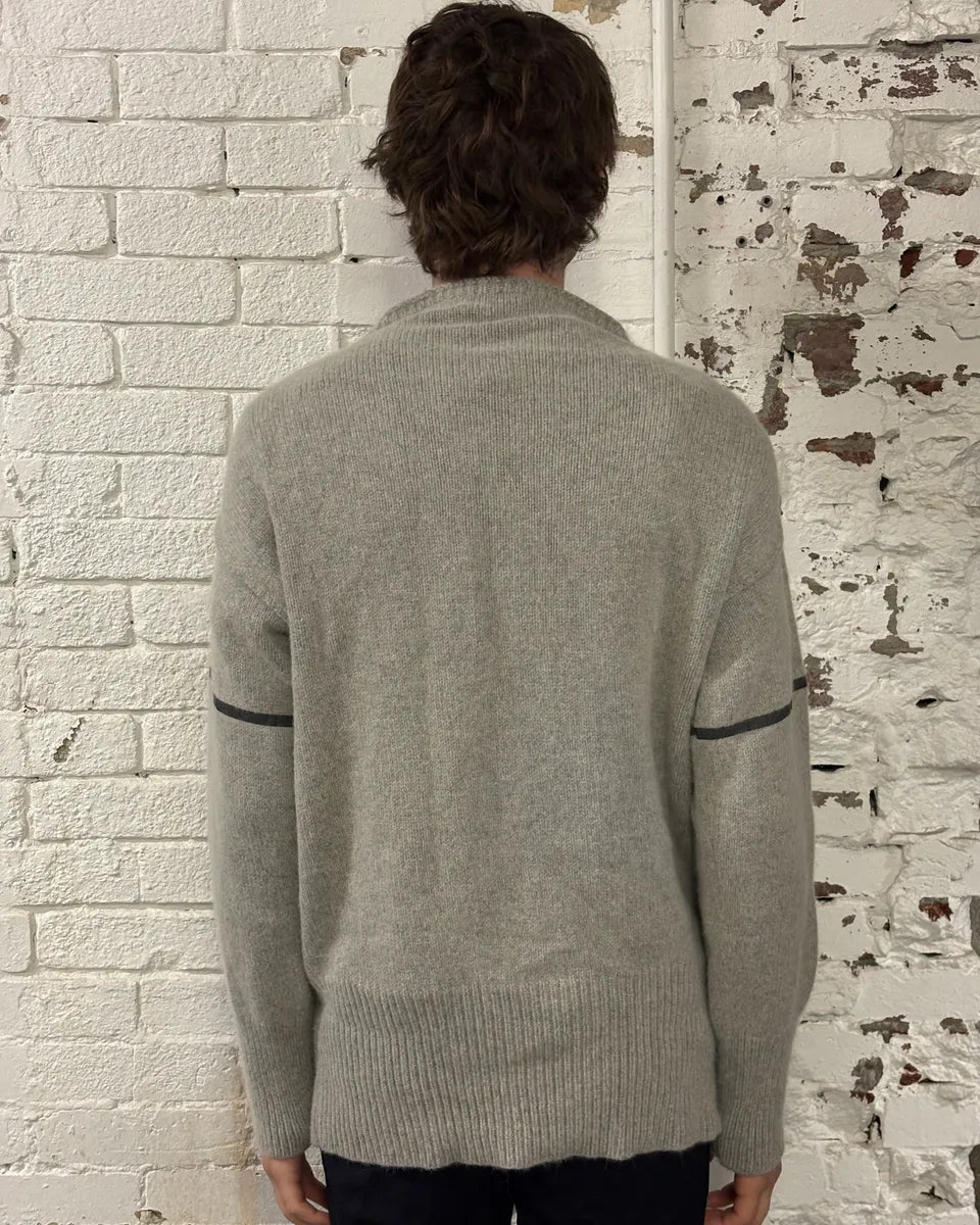 Emporio Armani Grey Alpaca Geometric Back Panel Sweater lXdfOBg 1