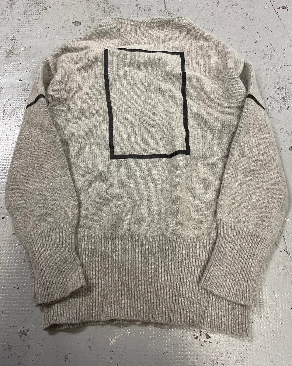 Emporio Armani Grey Alpaca Geometric Back Panel Sweater lXdfOBg 2