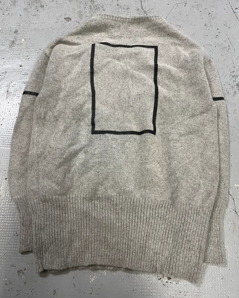 Emporio Armani Grey Alpaca Geometric Back Panel Sweater lXdfOBg 3