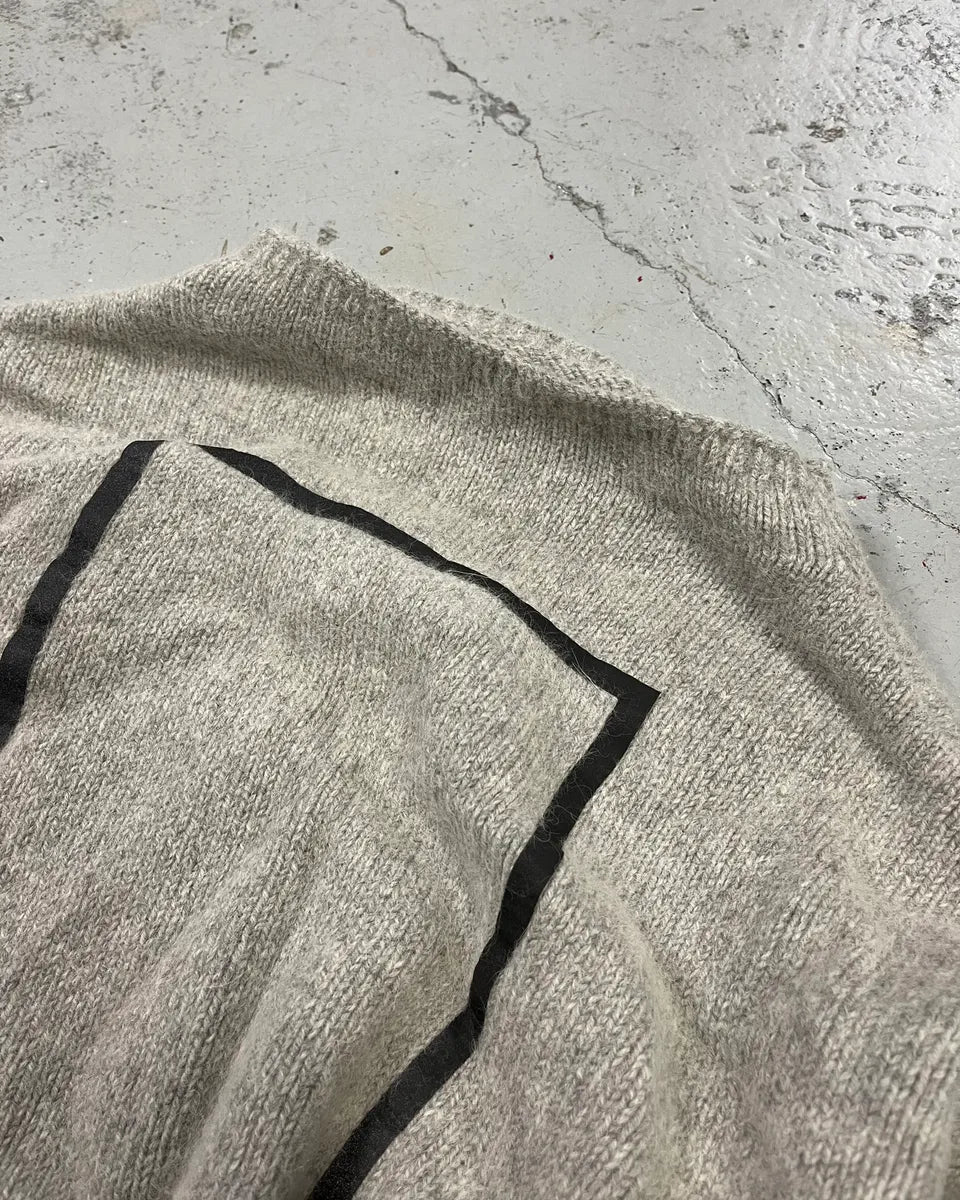 Emporio Armani Grey Alpaca Geometric Back Panel Sweater lXdfOBg 4