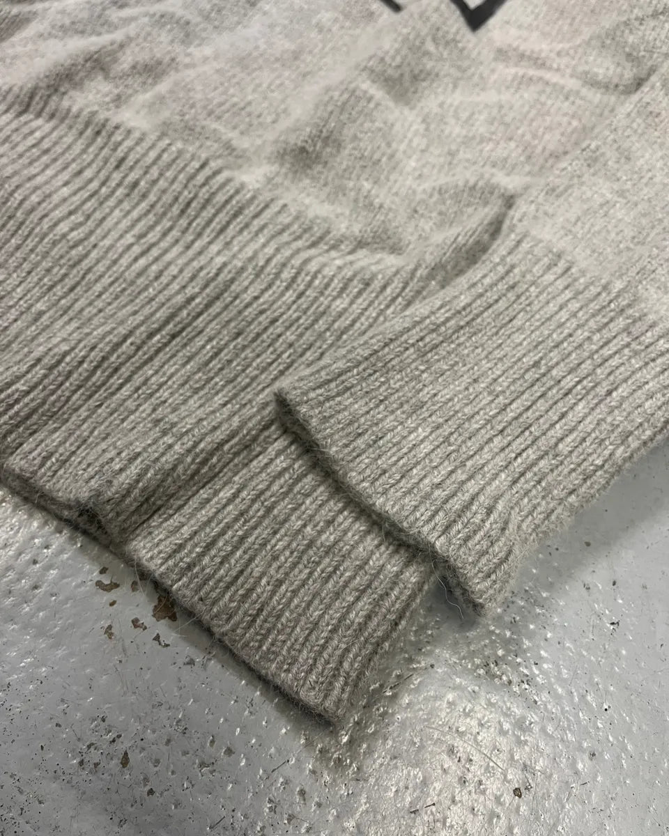 Emporio Armani Grey Alpaca Geometric Back Panel Sweater lXdfOBg 5