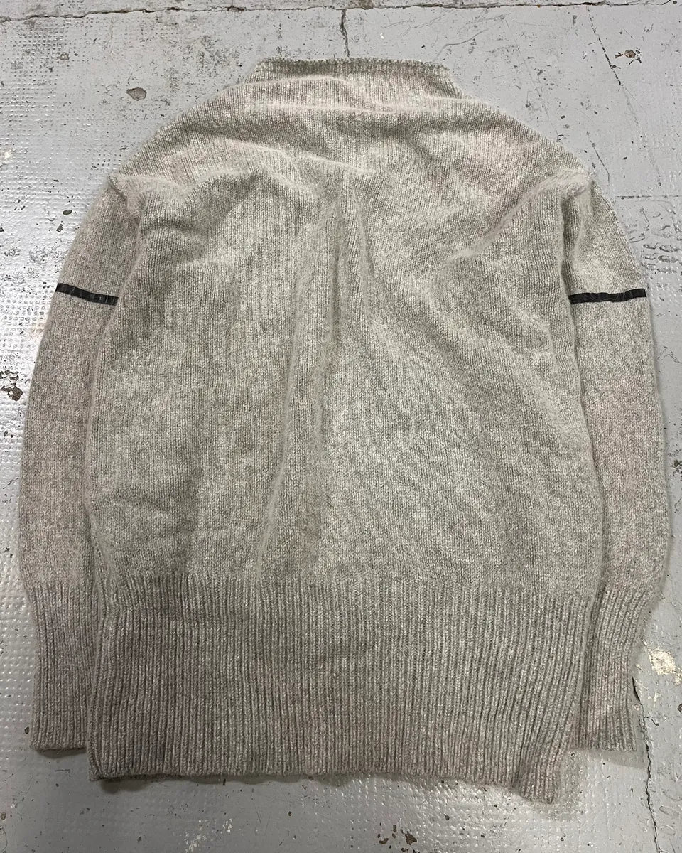 Emporio Armani Grey Alpaca Geometric Back Panel Sweater lXdfOBg 6
