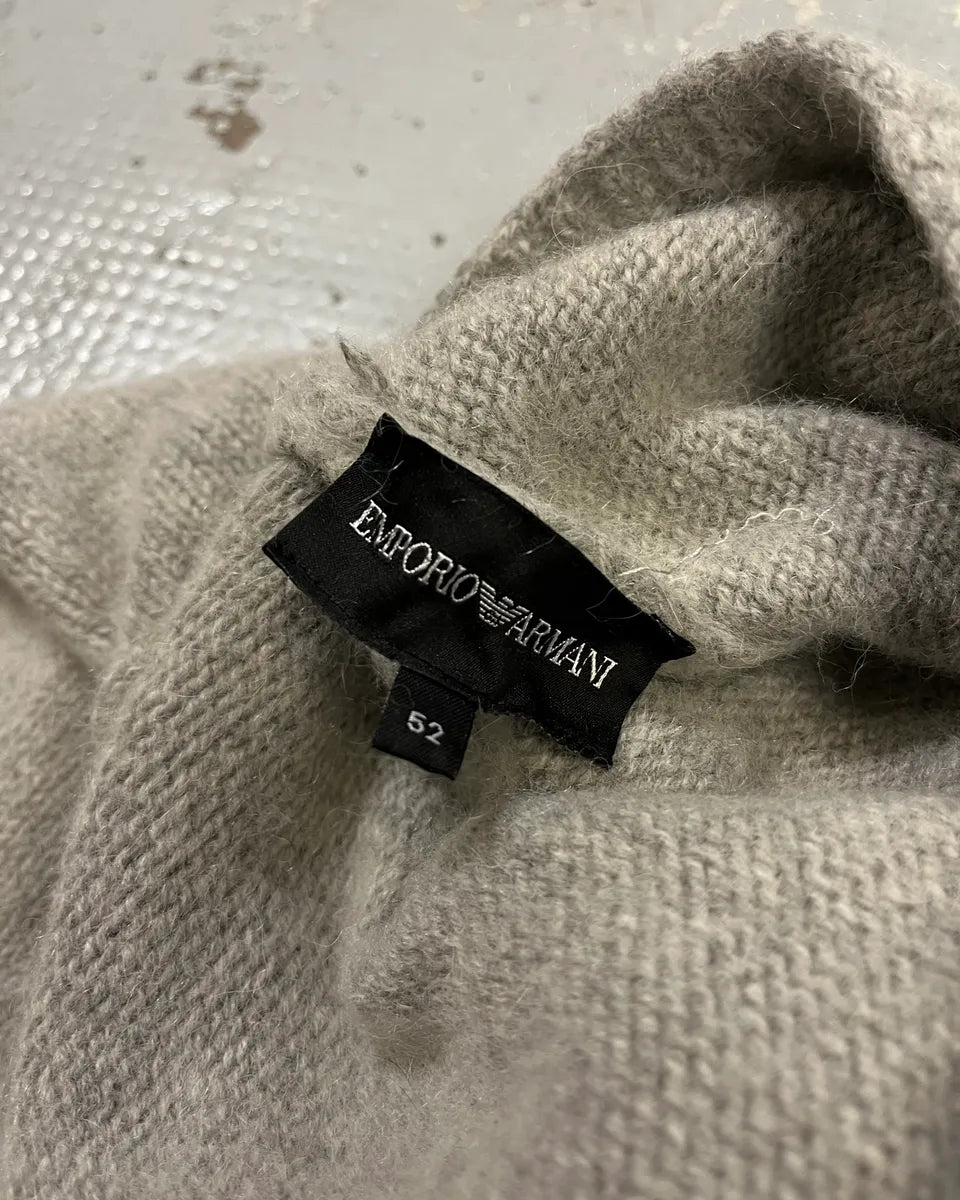 Emporio Armani Grey Alpaca Geometric Back Panel Sweater lXdfOBg 7