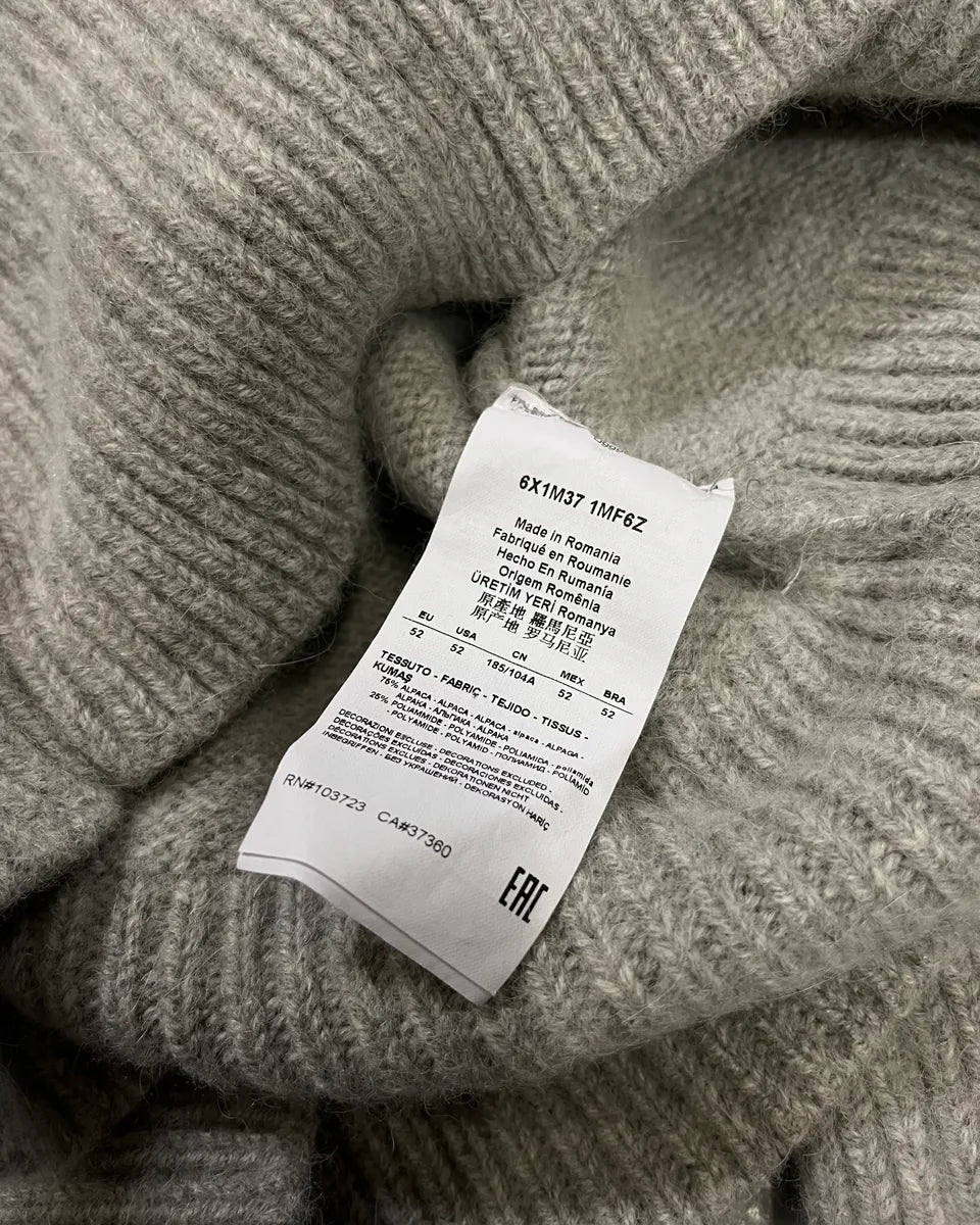Emporio Armani Grey Alpaca Geometric Back Panel Sweater lXdfOBg 8