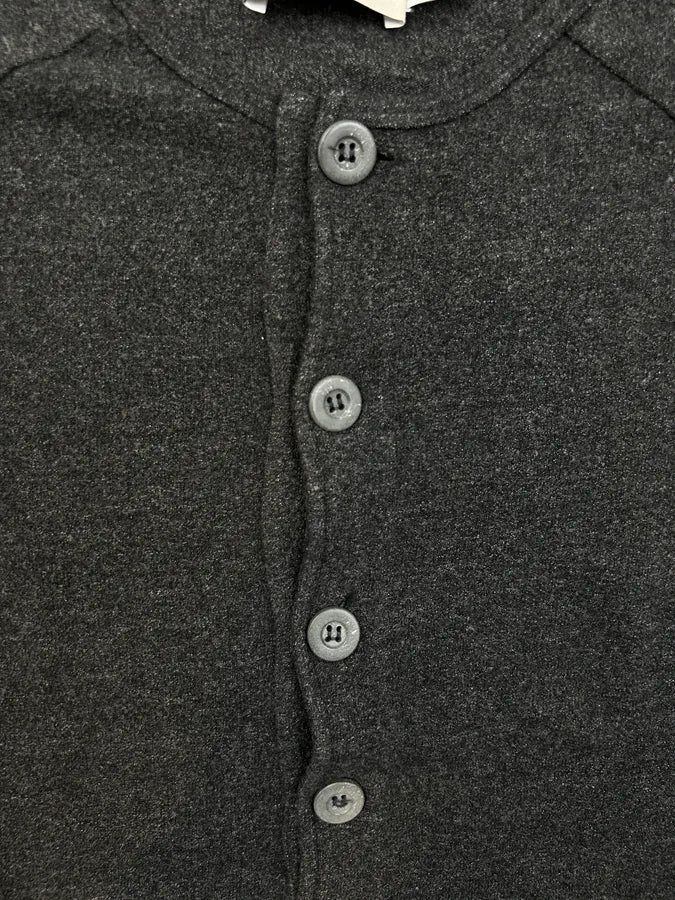 2000s Emporio Armani Grey Buttoned Henley Sweater QKbPnBv 5