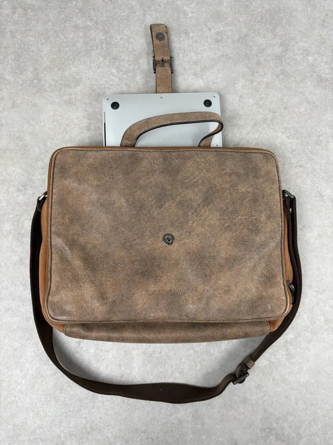 Emporio Armani Grey Leather Shoulder Bag RGylDQN 7