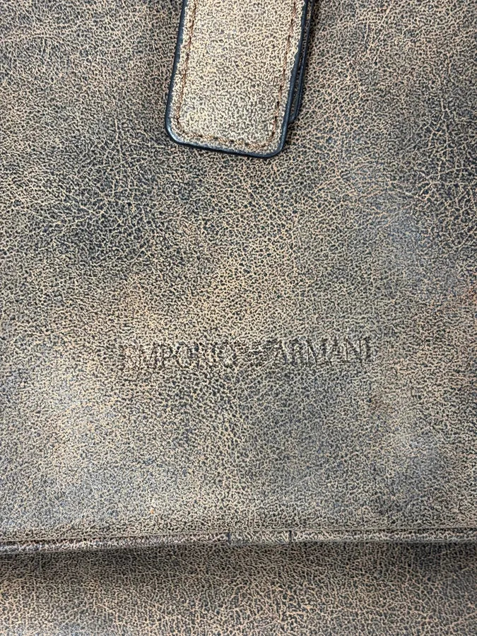 Emporio Armani Grey Leather Shoulder Bag RGylDQN 9