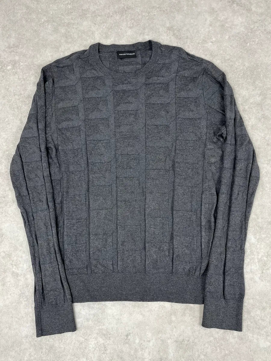 Emporio Armani Grey Square Wool Sweater nALgifD 0