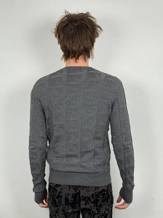 Emporio Armani Grey Square Wool Sweater nALgifD 2