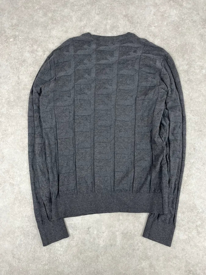 Emporio Armani Grey Square Wool Sweater nALgifD 5