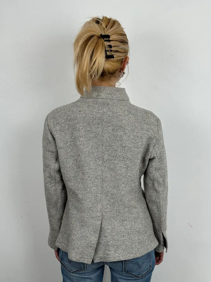 Emporio Armani Grey Wool Black Relief Jacket WCCHTpL 2