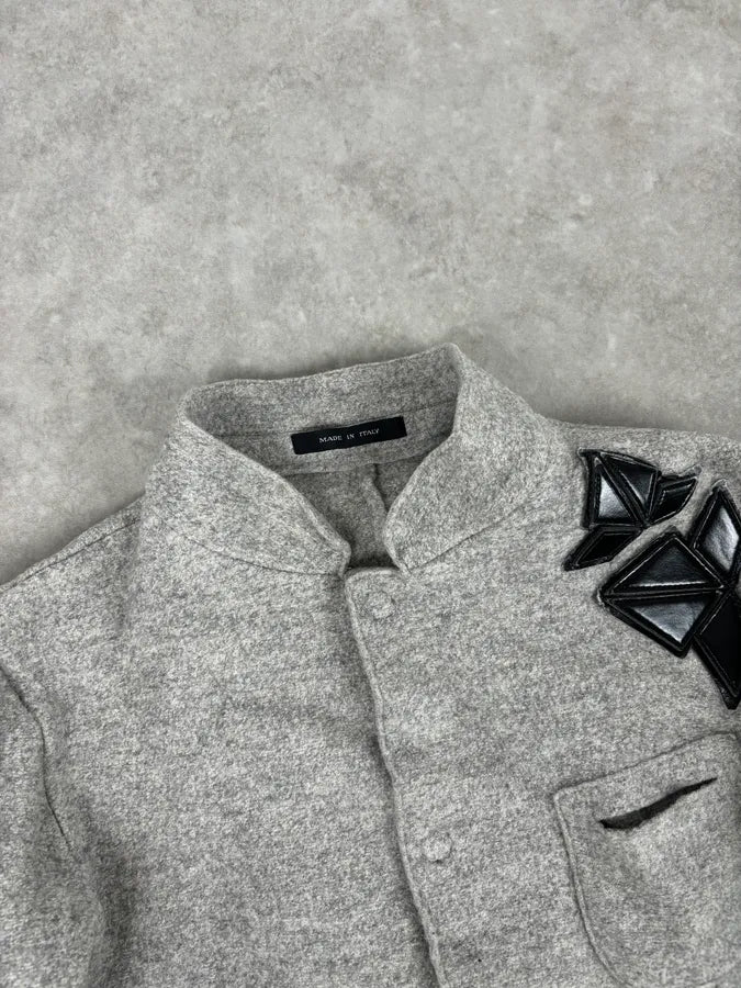 Emporio Armani Grey Wool Black Relief Jacket WCCHTpL 3