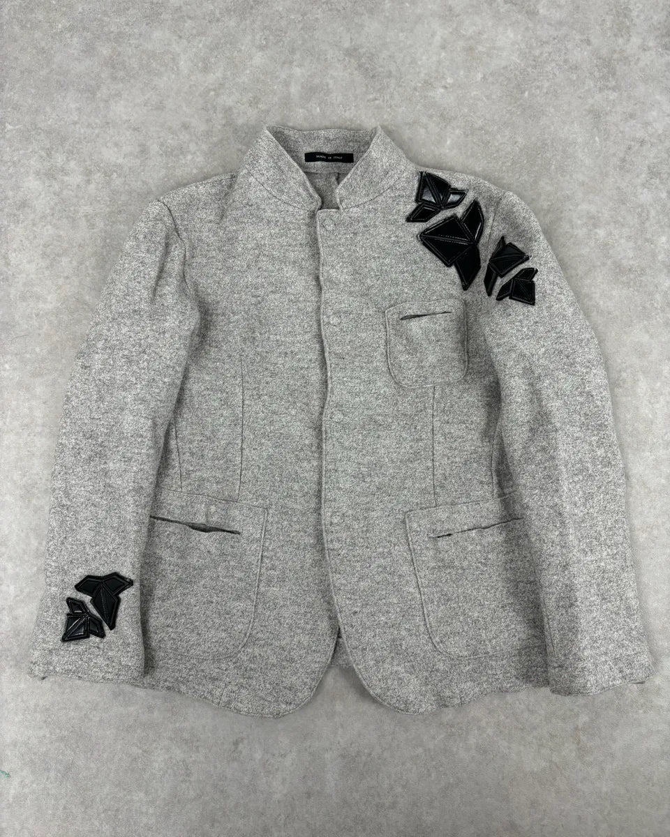 Emporio Armani Grey Wool Black Relief Jacket WCCHTpL 0