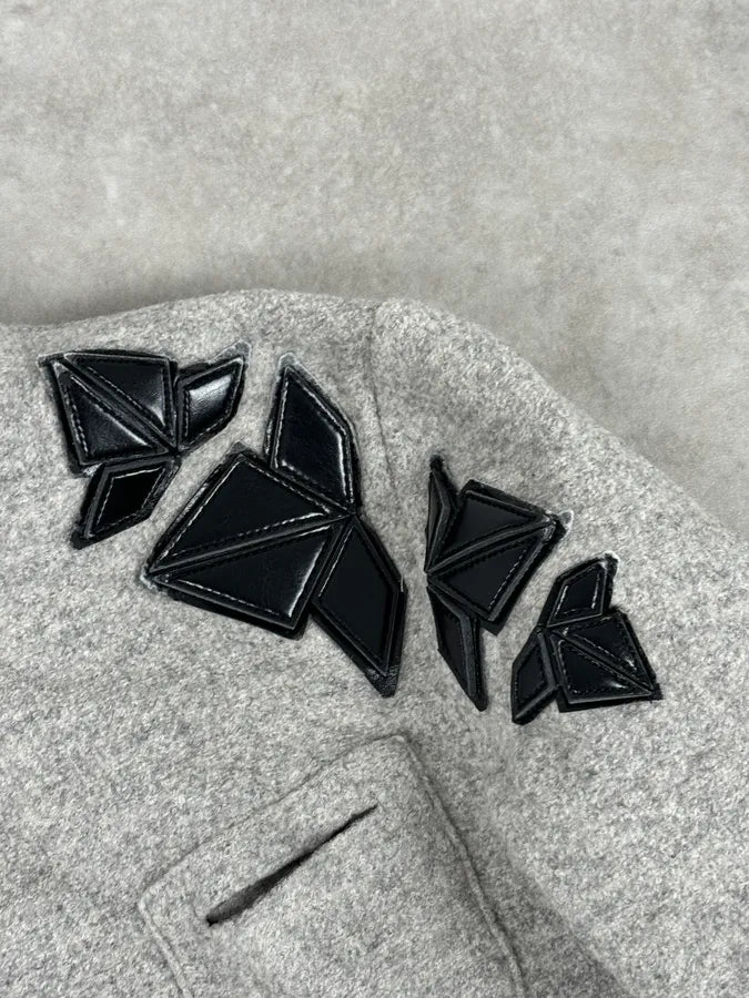Emporio Armani Grey Wool Black Relief Jacket WCCHTpL 8