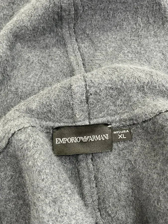 Emporio Armani Grey Wool Oversized Hooded Jacket cSmEcyq 11