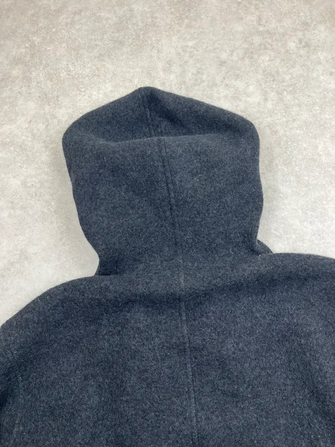 Emporio Armani Grey Wool Oversized Hooded Jacket cSmEcyq 7