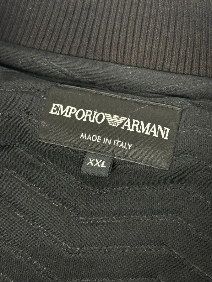A2013 Emporio Armani Black Patterned Bomber Jacket rdieMVb 8