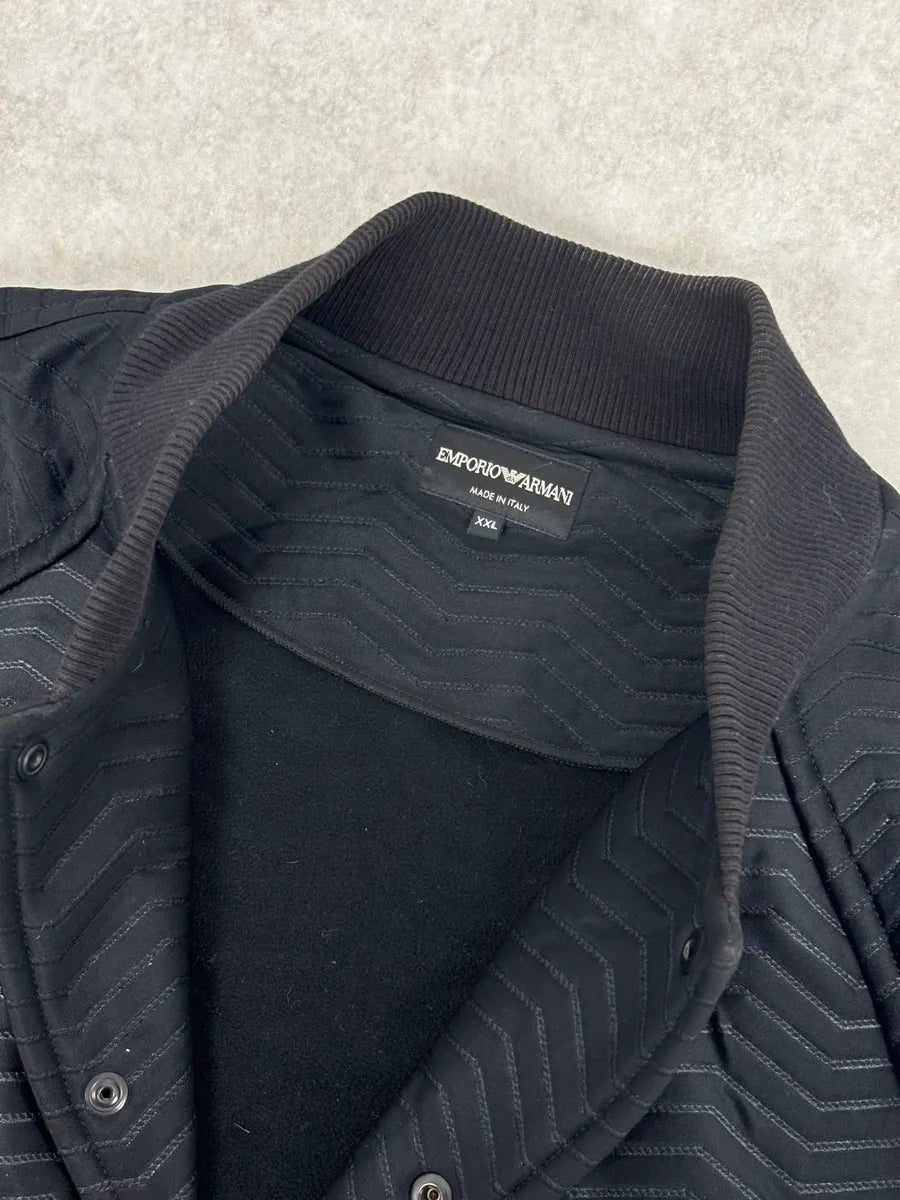 A2013 Emporio Armani Black Patterned Bomber Jacket rdieMVb 7